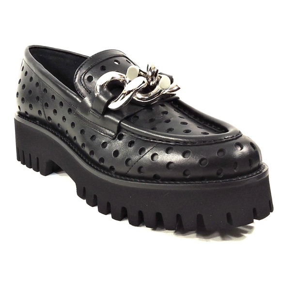 CASADEI 🇮🇹 WOMENS BLACK LEATHER COMFORT SUMMER LOAFERS - Picture 3 of 7